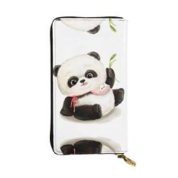 DMORJ Baby Pandas Lange Clutch aus Leder, 19 x 10 cm, bequem, leicht, wasserdicht, langlebig, schönes Geschenk, Schwarz, Einheitsgröße, Schwarz , Einheitsgröße von DMORJ