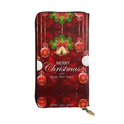 DMORJ Christmas Ball Golden Bell Leder Lange Clutch Brieftasche: 19 x 10 cm bequem leicht wasserdicht langlebig schönes Geschenk, schwarz, Einheitsgröße, Schwarz , Einheitsgröße von DMORJ