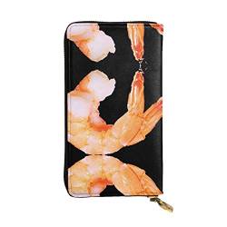 DMORJ Glutton Shrimps lange Clutch-Geldbörse aus Leder, 19 x 10 cm, bequem, leicht, wasserdicht, langlebig, schönes Geschenk, Schwarz, Einheitsgröße, Schwarz , Einheitsgröße von DMORJ