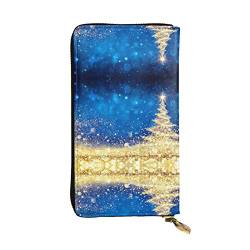 DMORJ Golden Glitter Weihnachtsbaum Leder Lange Clutch Geldbörse: 19 x 10 cm Bequem Leicht Wasserdicht Langlebig Schönes Geschenk, Schwarz, Einheitsgröße, Schwarz , Einheitsgröße von DMORJ