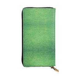 Green Lawn Damen Leder Lange Clutch Geldbörse: 19 x 10 cm, bequem, leicht, wasserdicht, langlebig, schwarz, Einheitsgröße, Schwarz, Einheitsgröße von DMORJ
