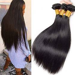 DNARLKBF Brasilianische Virgin Rolle spielt gerade Haare 3 Bündel seidig gerades Haar Breitengrad 8A Remy Natürliche Farbe Menschliche Haarverlängerung schwarz (8-28 Zoll) (Größe: 14 Zoll) chenghuax von DNARLKBF