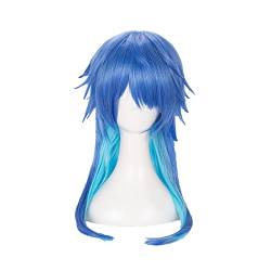 DNARLKBF Dramatical Murder DMMD Seragaki Aoba Cosplay Wig Gradient Blue Heat Resistant Synthetic Hair Wig + Wig Cap von DNARLKBF