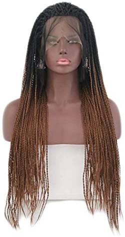 DNARLKBF Perücke, schwarze Frontspitze langer glattes Haar-Kopfschmuck, geeignet für weibliche Partei Rollenspiele (Größe: 16 Zoll / 40,64 cm) (Size : 18 inch/45.72cm) von DNARLKBF