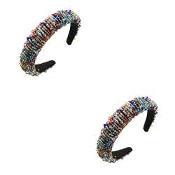 2 Stück handgefertigte Perlen-Stirnbänder, Strass-Stirnbänder, Damen-Stirnbänder, Juwelen-Stirnbänder for Frauen, Kopfband, Damen-Kopfbedeckung, Haar-Accessoire, Damen-Stirnband, zarte Kopfbedeckung, von DNCG