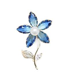 Brooch Pins Sun Flower Pin Scarf Scarf Simple Corsage Female Accessories Exquisite Broches Brooches Fashion (Color : Blue, Size : 6.2 * 3.9cm) von DNCG