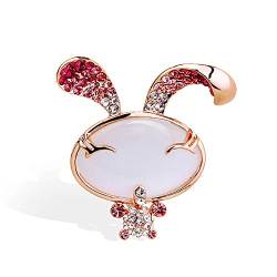 Brooch for Women's Pink Bunny Brooch Women's Fashion Alloy Diamond Corsage All-Match Clothing Accessories von DNCG