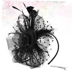 Damen Hüte Turban Stirnband Brautschleier for Hochzeit Tea Party Kopfbedeckung Hochzeitsschleier Fascinator Frauen Haar Fascinator Kopfschmuck for Party Performance Haarband Haarnadel (Color : Black von DNCG