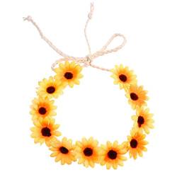 Gänseblümchen-Blumenkrone, Blumen-Stirnband, Sonnenblumen-Haarkranz, geflochtenes Seil, Kopfbedeckung for Strandfestivals, Frauen und Mädchen, Haarseil von DNCG