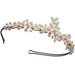 Haarnadel Damen Haarband Strass Blatt Stirnband Elegantes Haarband Party Festival Haarband von DNCG