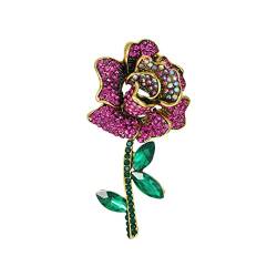 Letter Brooch Vintage Rose Brooch Female Diamond Encrusted Flower Pin Coat Suit Accessory Buckle for Bags (Color : A, Size : One Size) von DNCG
