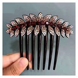 Luxury Crystal Rhinestones Flower Hair Combs Clip Vintage Hairpins Bridal Wedding Headdress Women Girl Hair Accessories Headwear (Color : B) von DNCG