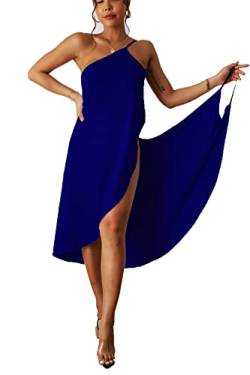 DNLKWGO Strand Cover Up Bademode Strand Badeanzug Strand Coverup Rock Sommer Neckholder Kleid, Blau, 3X-Large von DNLKWGO