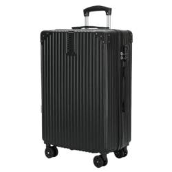DNZOGW Koffer Einfacher Trolley-Koffer, Universeller Rad-Reißverschluss, Robuste Und Langlebige Passwort-Lederbox for Studenten Suitcase (Color : Black, Size : A) von DNZOGW