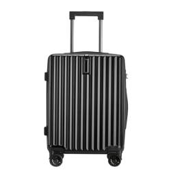 DNZOGW Reisekoffer Einfacher PC-Haken-Trolley-Koffer, Boarding-Koffer, Universal-Rad-Passwort-Koffer, Multifunktionaler Koffer Trolley (Color : Black, Size : A) von DNZOGW