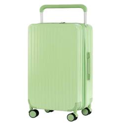 Reisekoffer Einfacher Breiter Trolley-Koffer for Damen, Universal-Rollkoffer, Passwortbox, Herren-Unterkunftskoffer Trolley (Color : Green, Size : A) von DNZOGW