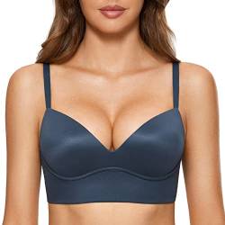 DOBREVA BH Damen ohne Bügel Push Up T Shirt BHS Gepolstert Bustier Soft Nahtloser Sargasso 85E von DOBREVA