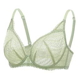 DOBREVA Damen Minimizer Spitze BH Ohne Polster Bügel BH Avocado-Grün 90B von DOBREVA