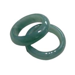 DOCOXI Natürlicher 100% echter grüner Myanmar-Jadeit-Ring, handgefertigte Skulptur, einfacher Jade-Ring, Frauen, Party, Hochzeit, Schmuck, Geschenkringe für Männer (Farbe: Grün, Größe: 7) von DOCOXI