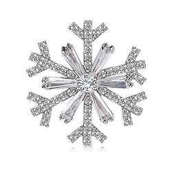 Frauen Broschen Kristall Schmuck Winter Schneeflocke Brosche Pin Elegante Kristall Brosche Pins für Frauen Brosche Pin von DOCOXI