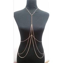 Körperkette Körperkette – modische Damen-Ketten in Goldfarbe, einzigartiges Design, sexy Bikini-Ketten, Schmuck für Hochzeit, Strand, Körperaccessoires, Körperschmuck von DOCOXI