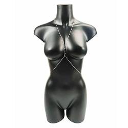 Körperketten Sexy Brustkette Bikini Bauchketten Körper für Frauen Pailletten Kreuz Taille Weiblicher Bodysuit Schmuck Mode Strand Einfach (D11) (D11) von DOCOXI