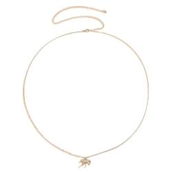 Körperketten Sexy dünne Taillenkette Bikini für Frauen Strandaccessoires Tieranhänger Gürtelkette Körperketten Modeschmuck (Goldfarbe) (Silberfarbe) von DOCOXI