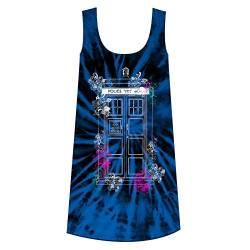 Doctor Who Damen Mini Kleid Floral Tardis Batik Elbenwald Baumwolle schwarz blau - M von DOCTOR WHO