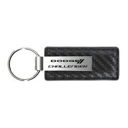 Dodge Challenger Gun Metall Carbon Faser Leder Logo Schlüsselanhänger von DODGE