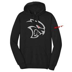 Dodge SRT Hellcat Red Eye Hoodie Schwarz Kapuzen-Sweatshirt für Herren | Hoodie für Herren - Schwarz - XX-Large von DODGE