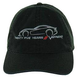 Dodge Viper 25 Jahre schwere Baumwoll-Twill Mütze für Herren | Väter Kappe | Baseballkappe schwarz von DODGE