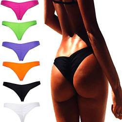Brasilianischer Bikini für Damen, Strandmode, V-Rüschen, Bikinihose, Badeanzug, Schwarz , XS von DODOING