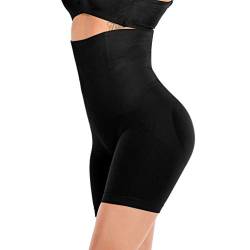 DODOING Damen Höschen mit hoher Taille, Bauchkontrolle, Oberschenkel, Slimmer, Unterwäsche, nahtlos, Po-Lifter, Shapewear Gr. 42, Schwarz-(thigh slimmers) von DODOING