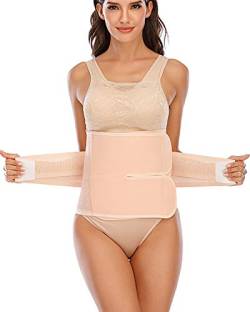 DODOING Damen Postpartum Bauch Wrap Gürtel Band Post Schwangerschaft Recovery Support Girdle C Abschnitt Recovery Belt Bauch Binder Postnatal Body Shaper Waist Trainer Gr. S, 1# Beige von DODOING