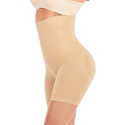 DODOING Frauen Hohe Taille Bauch Kontrolle Oberschenkel Slimmer Hosen Höschen Unterwäsche Nahtlose Butt Lifter Shapewear Schlankheits Body Shaper Shorts, Beige (Oberschenkel schlanker), 32 von DODOING