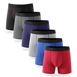 DODOMIAN Herren-Boxershorts, Multipack, bunte Baumwolle, offener Hosenschlitz, 6 Stück, mehrfarbig, XL von DODOMIAN