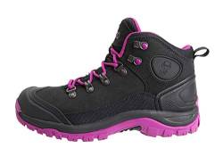 DOGGO Wanderschuhe Bruno - Trekking- & Wanderstiefel für Damen und Herren - Wasserabweisende Outdoor Stiefel (Schwarz Fuchsia, 38) von DOGGO