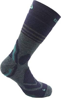 DOGMA Mountain Lion - warme, schnelltrocknende Merino Wandersocken für Damen & Herren, atmungsaktive Trekkingsocken, wadenlange Funktionssocken, Outdoor Hiking Socks (Stripe, 45-47) von DOGMA