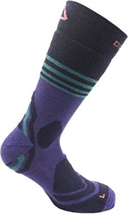 DOGMA Mountain Lion - warme, schnelltrocknende Merino Wandersocken für Damen & Herren, atmungsaktive Trekkingsocken, wadenlange Funktionssocken, outdoor hiking socks (purple, 36-38) von DOGMA