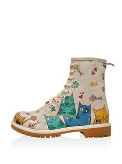 DOGO Schuhe Vegane Damen Boots Stiefeletten - Cat Lovers 37 von DOGO