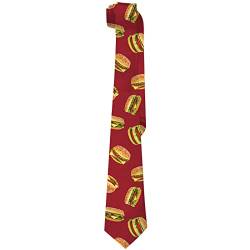 Lustige Hamburger-Krawatte für Herren, verrückter roter Hamburger, bedruckte schmale Seide, lustiges Hamburger-Kostüm, Krawatte, Geschenk für Männer und Jungen von DOINBEE