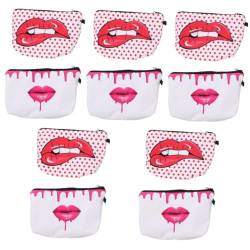 DOITOOL 10 STK Lippen Kosmetik Tasche groß Kosmetiktasche mit Reißverschluss Aufbewahrungstasche rosa Kosmetiktasche Make-up-Taschen Kleinigkeiten Tasche kosmetische Tragetasche tragbar von DOITOOL