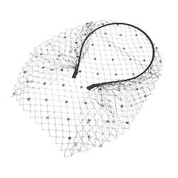 DOITOOL 1stk Mesh-stirnband Schleier Schwarz Mafia Hut Fascinator Schwarzes Schleier-stirnband Beerdigung Brautschleier Für Die Hochzeit Damen Gesicht Requisiten Gittergewebe von DOITOOL