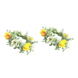 DOITOOL 2 Stk Brautkopfschmuck mit Blumenmuster Blumenkronen-Stirnband Haargummis Blumengirlande Stirnband Festival-Haarband die Blumen Kopfbedeckung Haarschmuck von DOITOOL