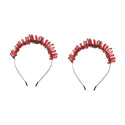 DOITOOL 2St Kristall-Party-Stirnband prinzessin prom kleider ballkleider für damen formell Haargummi Haarband Haarschmuck aus Kristall für Frauen Kopfschmuck aus Kristall von DOITOOL