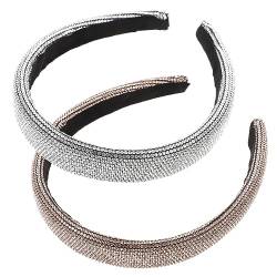 DOITOOL 2st Ästhetischer Haarschmuck Breites Stirnband Für Damen Dekorative Stirnbänder Haarstyling-tools Für Frauen Haarschmuck Aus Strass Breitseite Schmücken Strasssteine Bankett von DOITOOL