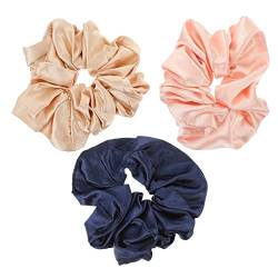 DOITOOL 3 Stk Haarring haarschmuck Haarbänder Satin-Haargummis für Frauen Haargummi aus Satin elastischer Pferdeschwanzhalter große scrunchies bänder für haare wild Stoff von DOITOOL