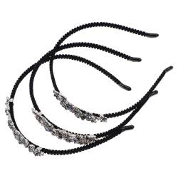 DOITOOL 3St Stirnband aus Strasslegierung Kristallkopfband Tiara Damen-Stirnband hochzeitsdeko Haargummi strassbesetztes Stirnband dekoratives Haarband Krawatte schmücken von DOITOOL