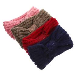 DOITOOL 4 Stück gestricktes Stirnband haarschmuck Winterkopftuch frauen stirnbänder Haargummis Haarband Turban-Stirnbänder Turban-Stirnband für Mädchen Krawatte Schal Kopfbedeckung Damen von DOITOOL