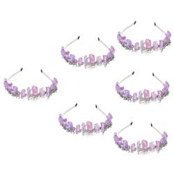 DOITOOL 6 Stk natürliche Kristallkrone Kristallmond Strass-Stirnband Tiara Haarschmuck Stirnband mit Kristallanhänger Kopfschmuck für Frauen empfindlich Kopfbedeckung von DOITOOL